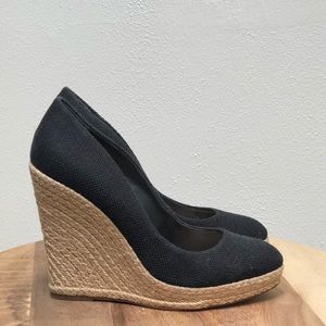 SCHUTZ Black Espadrille Wedges